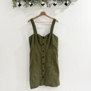 Banana Republic Green Seamed Mini Jean Dress Size 12 AA33